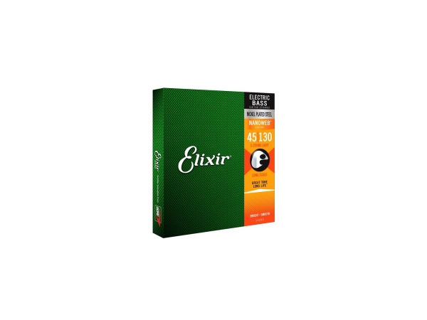 ELIXIR Saitensatz für E-Bass, 5-saitig, Light, Nickel Plated Steel NANOWEB®, 045-130